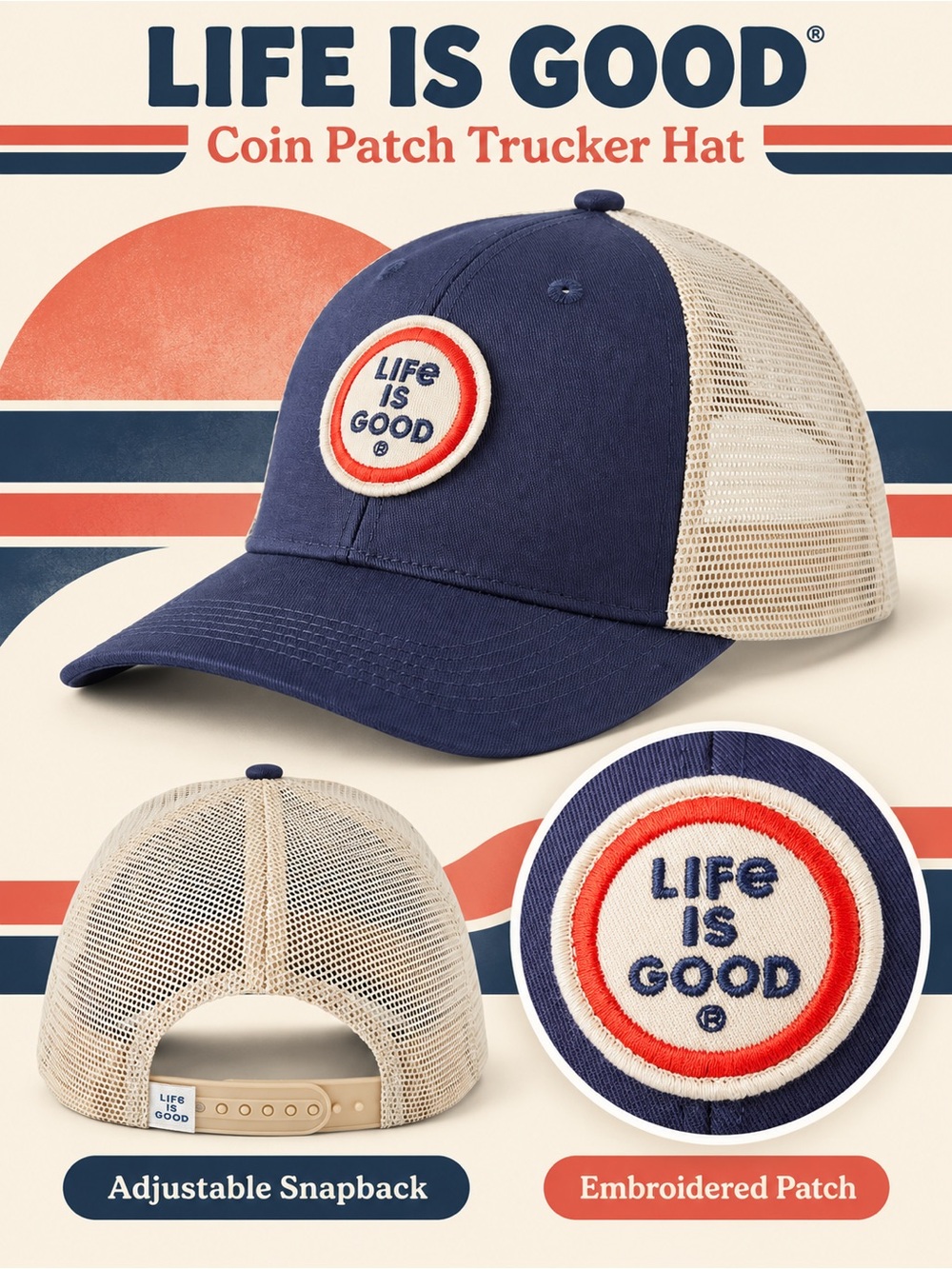 NWT Life is Good Adult Unisex Clean LIG Coin Trucker